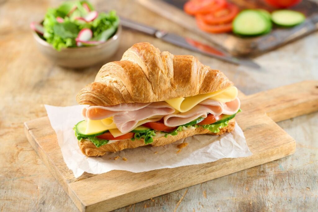 Ham and Cheese Croissant Sandwich