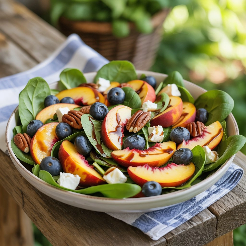 Blueberry Peach Feta Salad