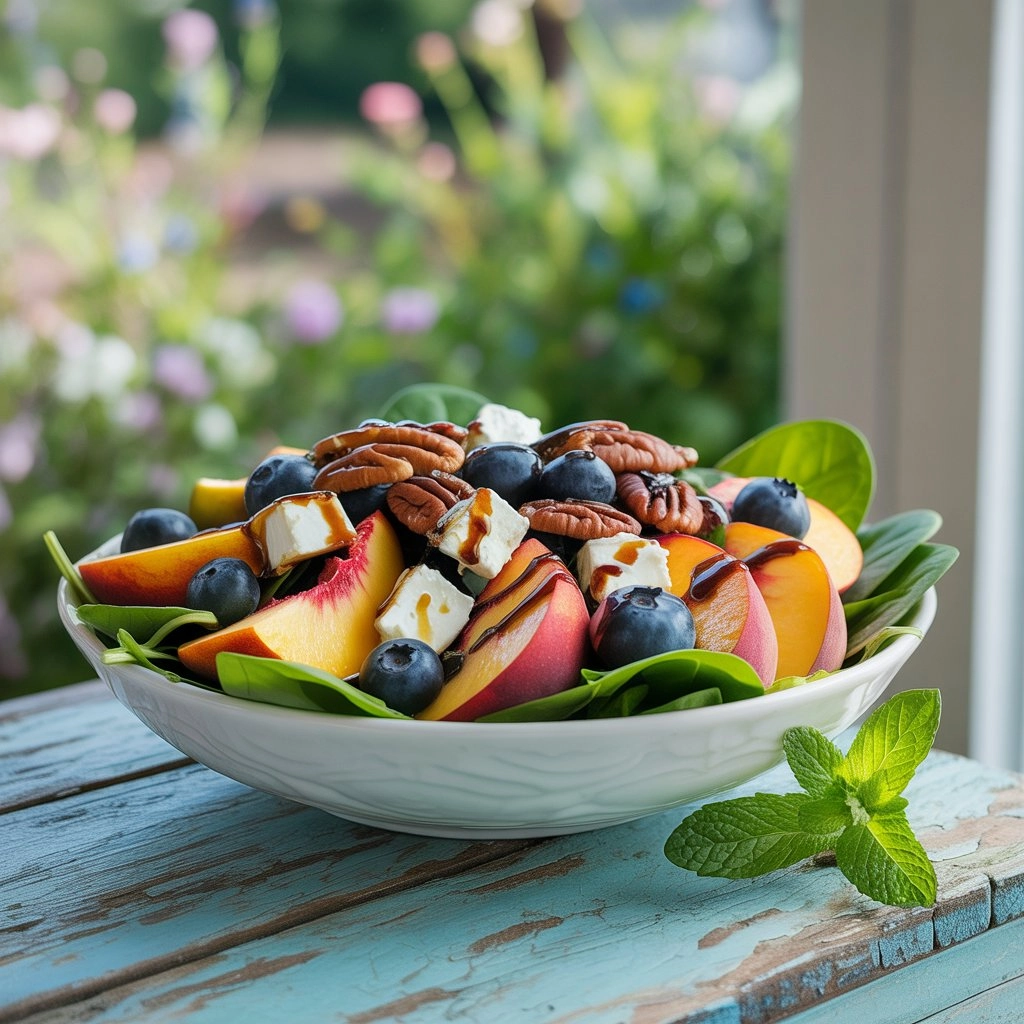 Blueberry Peach Feta Salad