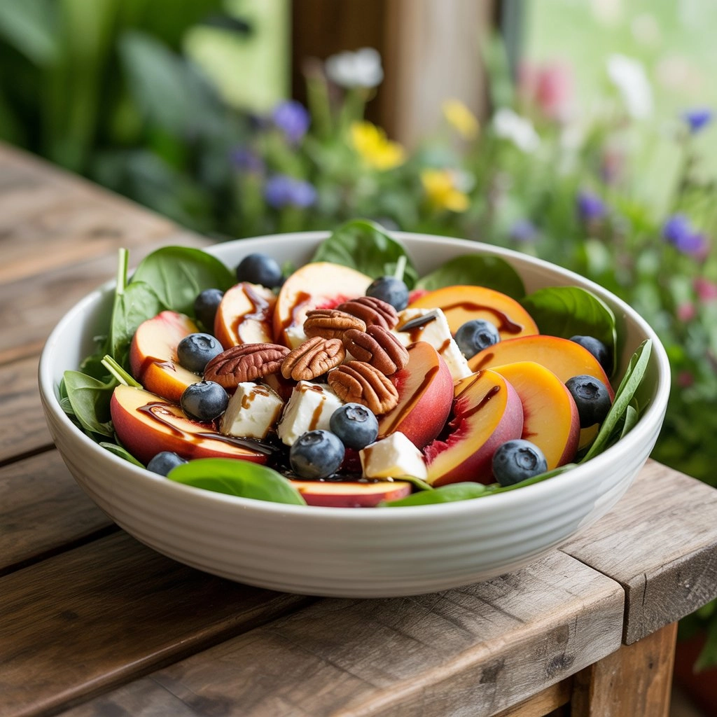 Blueberry Peach Feta Salad