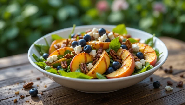 Blueberry Peach Feta Salad